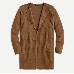 J. Crew linen sweater jacket/blazer in on-trend brown shade. Size XS